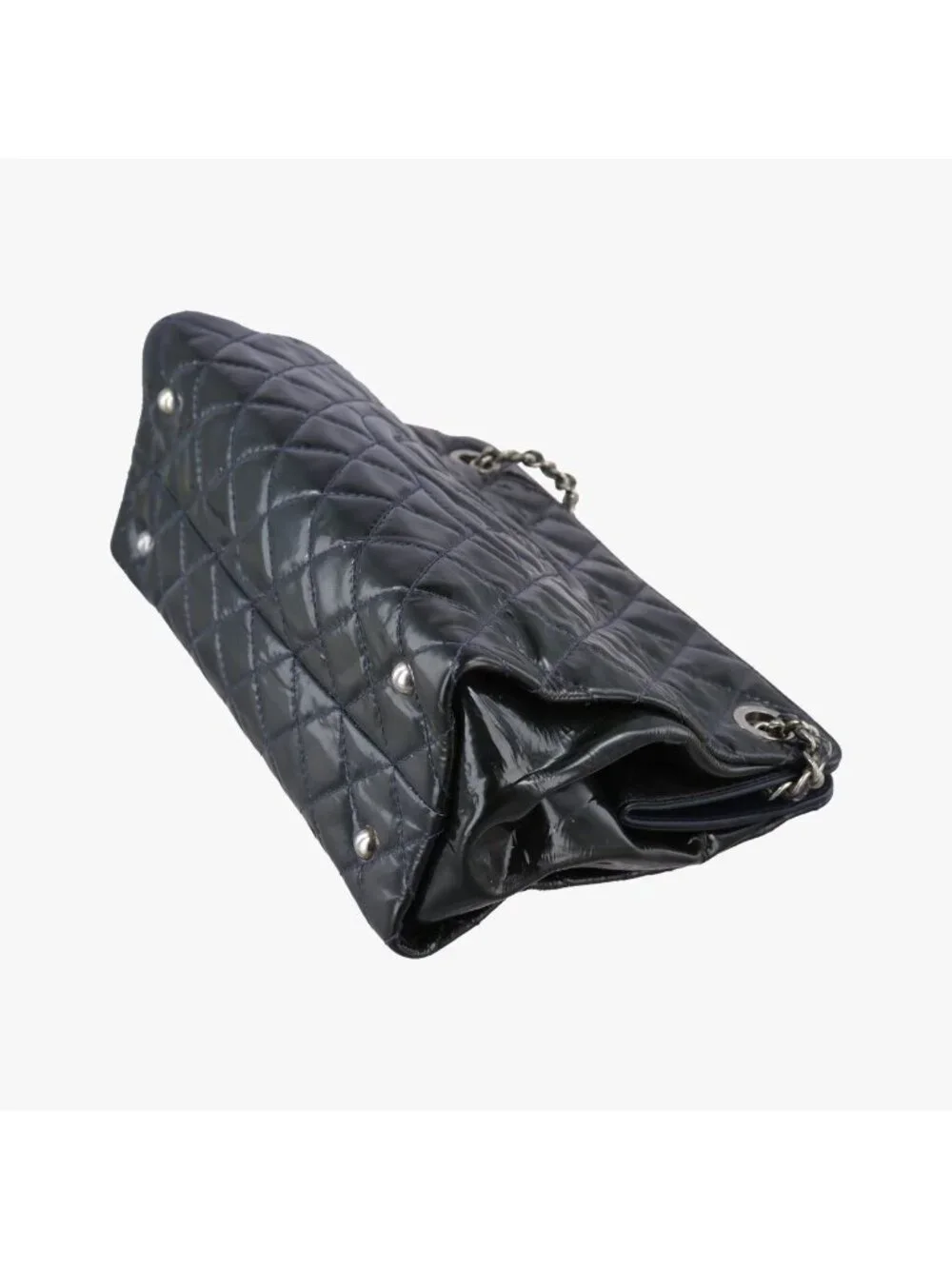 Chanel Quilted CC Logo Grand Shopping Tote GST Green Patent